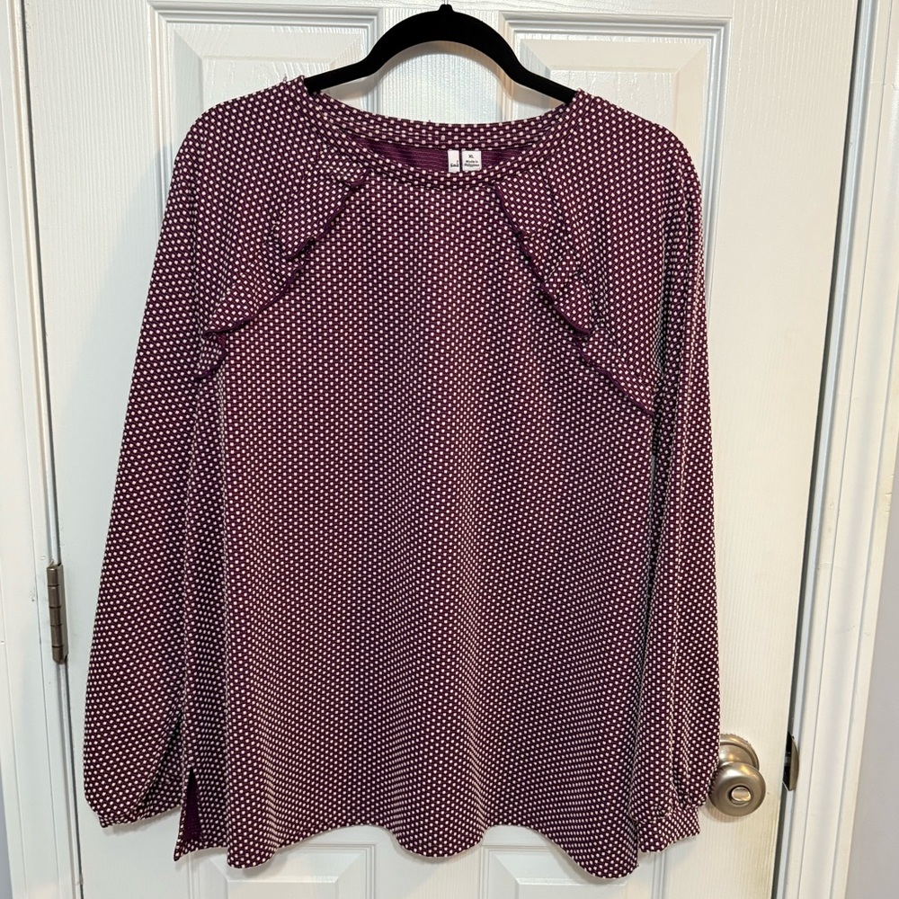 Elle Women's Purple Polka Dot Top